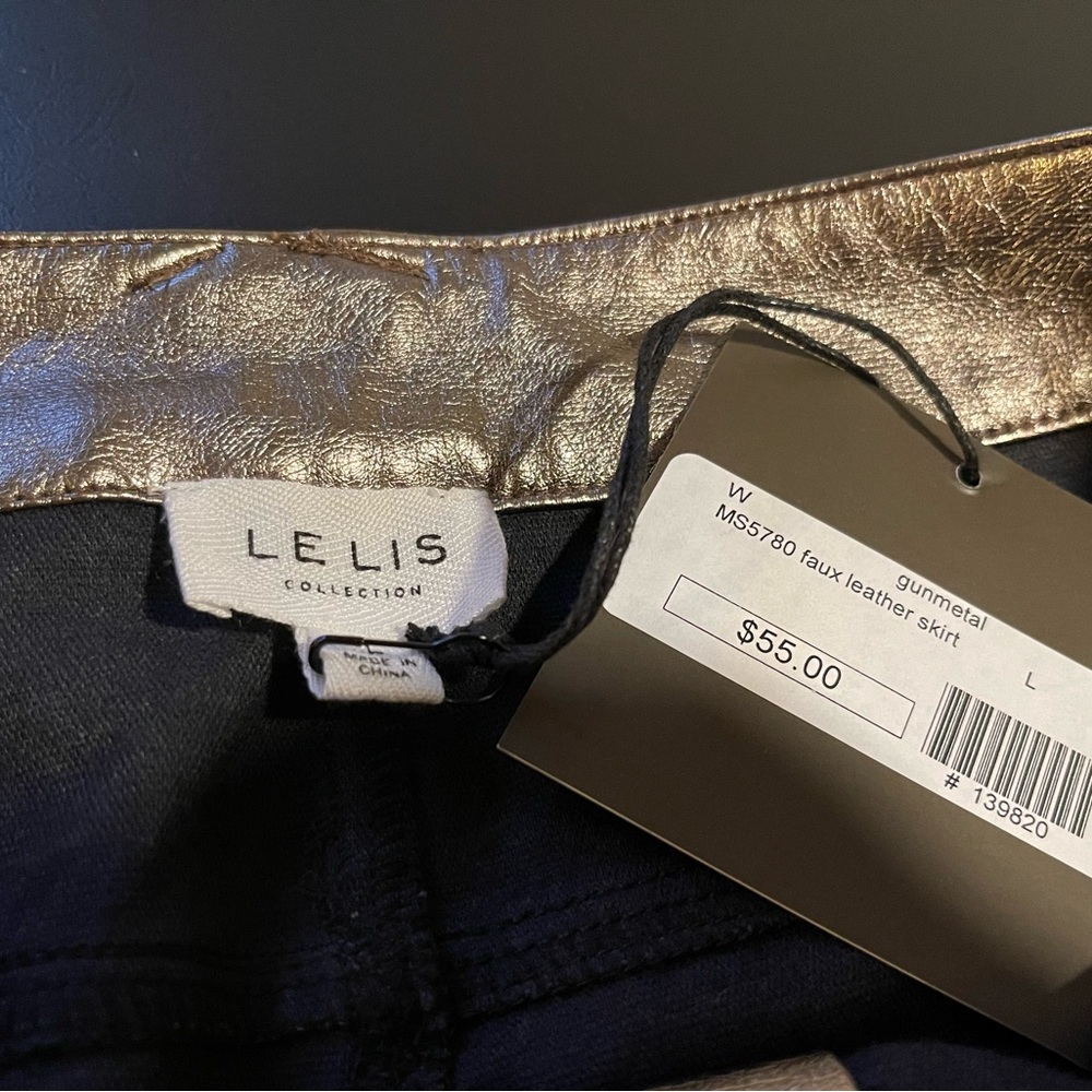 Le Lis Gunmetal Metallic  Mini Skirt for Cocktail - Picture 3 of 3